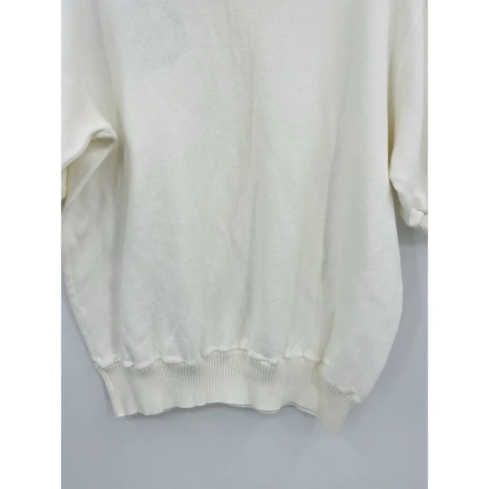 Vintage Royal Caribbean Cruise Club Sweater Short Sleeve V-Neck XL Cotton USA